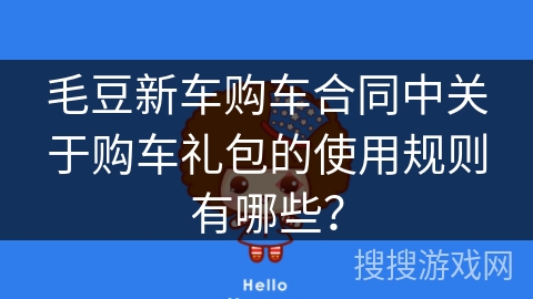 毛豆新车购车合同中关于购车礼包的使用规则有哪些？