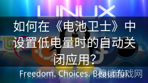 如何在《电池卫士》中设置低电量时的自动关闭应用？