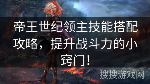 帝王世纪领主技能搭配攻略，提升战斗力的小窍门！