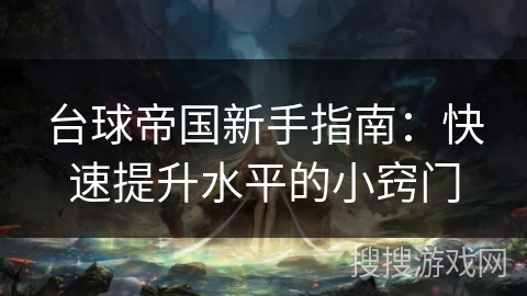 台球帝国新手指南：快速提升水平的小窍门