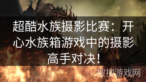 超酷水族摄影比赛：开心水族箱游戏中的摄影高手对决！