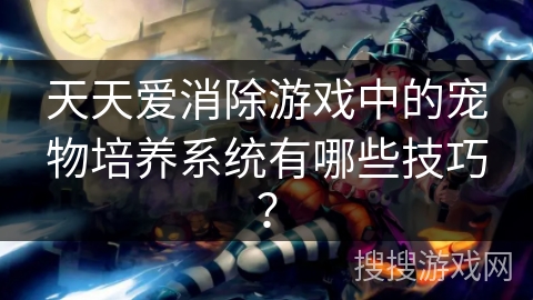 天天爱消除游戏中的宠物培养系统有哪些技巧？