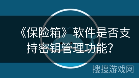 《保险箱》软件是否支持密钥管理功能？