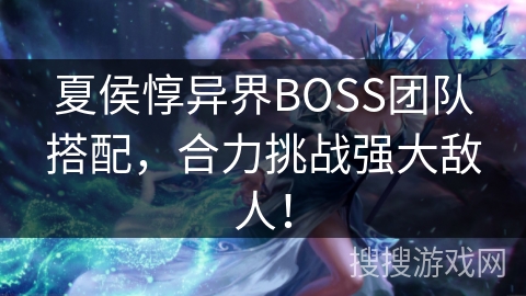 夏侯惇异界BOSS团队搭配，合力挑战强大敌人！