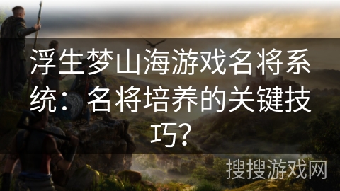 浮生梦山海游戏名将系统：名将培养的关键技巧？