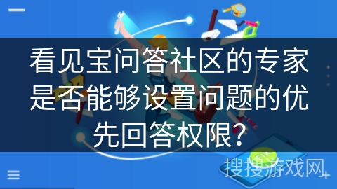 看见宝问答社区的专家是否能够设置问题的优先回答权限？