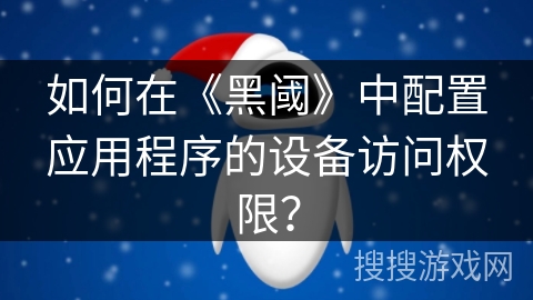如何在《黑阈》中配置应用程序的设备访问权限？