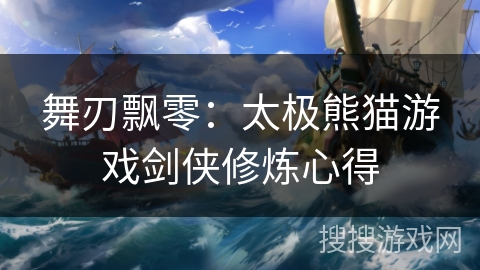 舞刃飘零：太极熊猫游戏剑侠修炼心得