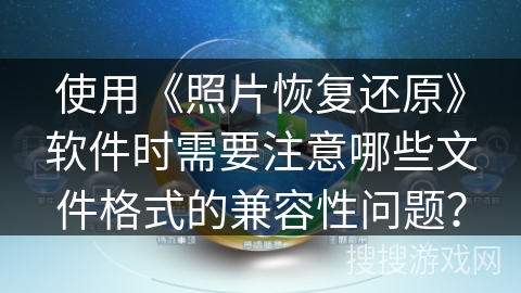 使用《照片恢复还原》软件时需要注意哪些文件格式的兼容性问题？