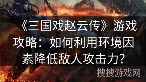 《三国戏赵云传》游戏攻略：如何利用环境因素降低敌人攻击力？