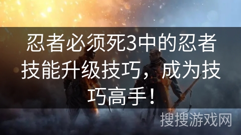忍者必须死3中的忍者技能升级技巧，成为技巧高手！