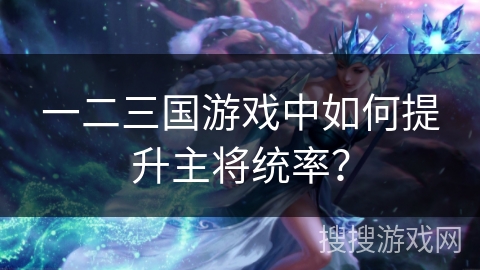 一二三国游戏中如何提升主将统率？