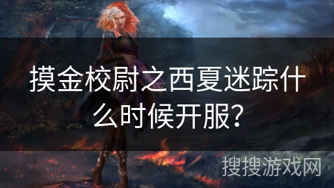 摸金校尉之西夏迷踪什么时候开服？