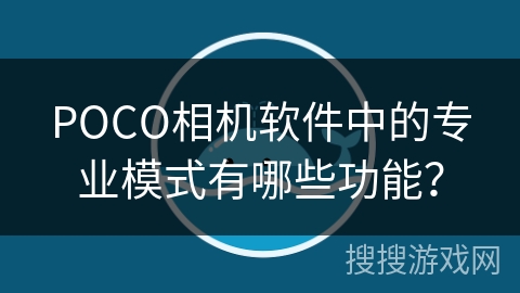 POCO相机软件中的专业模式有哪些功能？