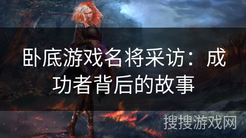 卧底游戏名将采访：成功者背后的故事