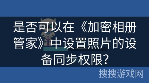 是否可以在《加密相册管家》中设置照片的设备同步权限？
