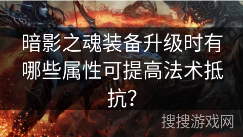 暗影之魂装备升级时有哪些属性可提高法术抵抗？