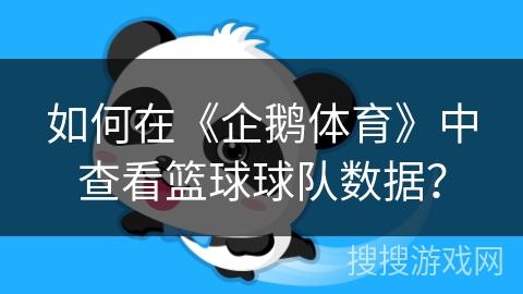 如何在《企鹅体育》中查看篮球球队数据？
