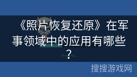 《照片恢复还原》在军事领域中的应用有哪些？
