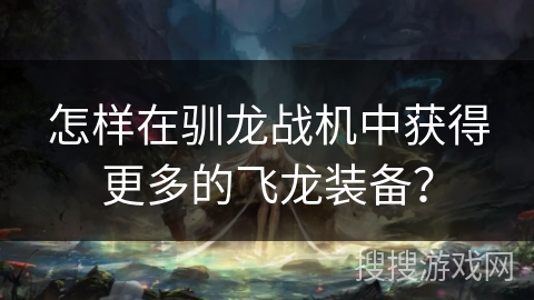 怎样在驯龙战机中获得更多的飞龙装备？