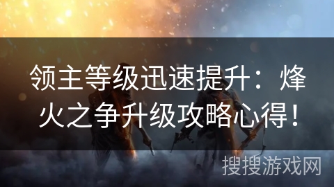 领主等级迅速提升：烽火之争升级攻略心得！