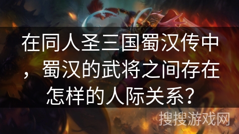 在同人圣三国蜀汉传中，蜀汉的武将之间存在怎样的人际关系？
