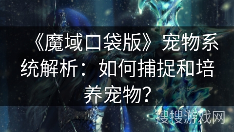 《魔域口袋版》宠物系统解析：如何捕捉和培养宠物？