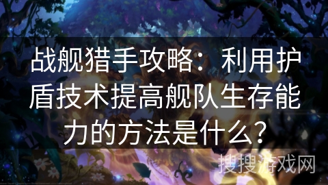 战舰猎手攻略：利用护盾技术提高舰队生存能力的方法是什么？