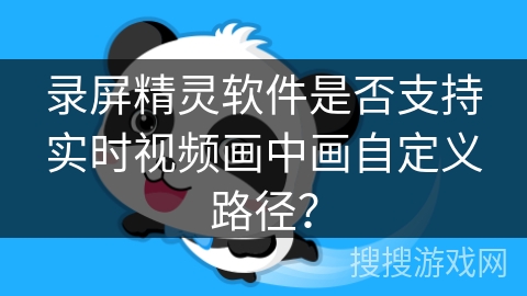 录屏精灵软件是否支持实时视频画中画自定义路径？