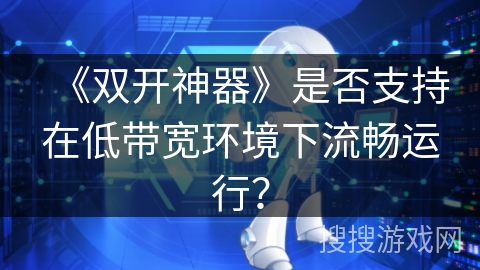 《双开神器》是否支持在低带宽环境下流畅运行？