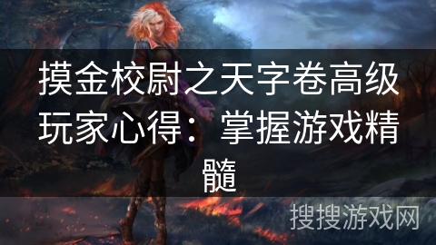 摸金校尉之天字卷高级玩家心得：掌握游戏精髓