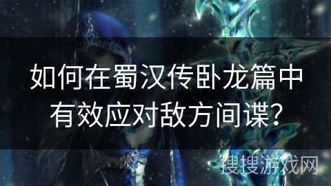如何在蜀汉传卧龙篇中有效应对敌方间谍？