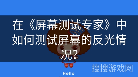 在《屏幕测试专家》中如何测试屏幕的反光情况？