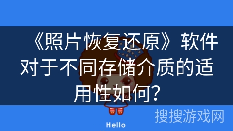 《照片恢复还原》软件对于不同存储介质的适用性如何？