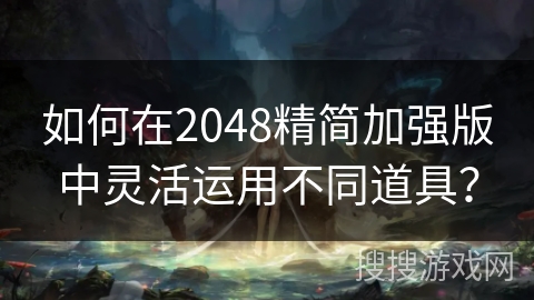 如何在2048精简加强版中灵活运用不同道具？