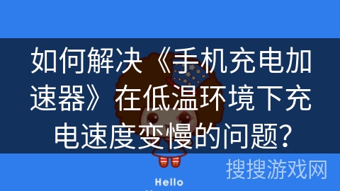 如何解决《手机充电加速器》在低温环境下充电速度变慢的问题？