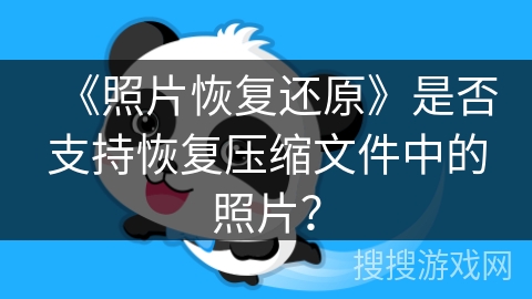 《照片恢复还原》是否支持恢复压缩文件中的照片？