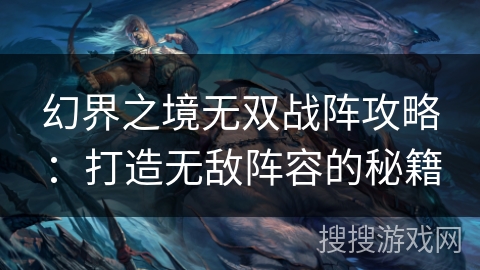 幻界之境无双战阵攻略：打造无敌阵容的秘籍
