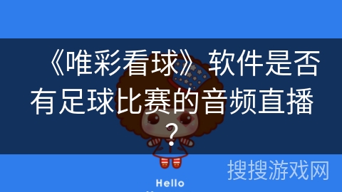 《唯彩看球》软件是否有足球比赛的音频直播？