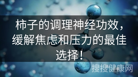 柿子的调理神经功效，缓解焦虑和压力的最佳选择！