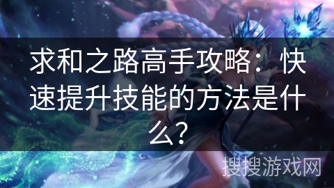 求和之路高手攻略：快速提升技能的方法是什么？