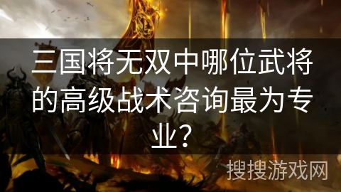 三国将无双中哪位武将的高级战术咨询最为专业？