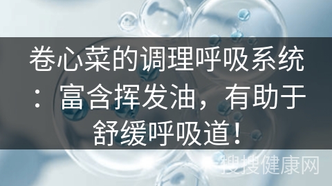 卷心菜的调理呼吸系统：富含挥发油，有助于舒缓呼吸道！