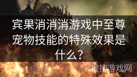 宾果消消消游戏中至尊宠物技能的特殊效果是什么？