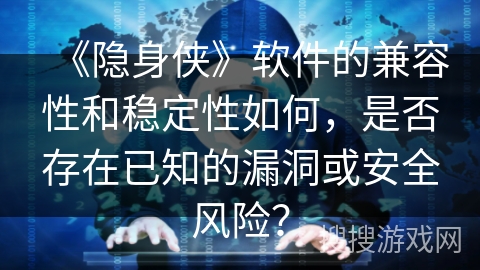《隐身侠》软件的兼容性和稳定性如何，是否存在已知的漏洞或安全风险？