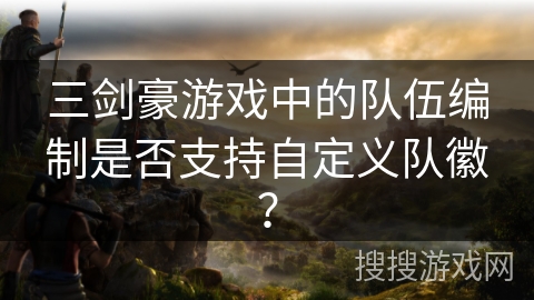 三剑豪游戏中的队伍编制是否支持自定义队徽？