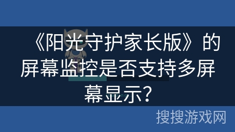 《阳光守护家长版》的屏幕监控是否支持多屏幕显示？