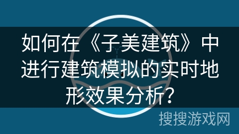 如何在《子美建筑》中进行建筑模拟的实时地形效果分析？