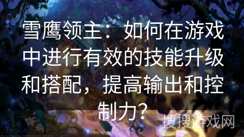 雪鹰领主：如何在游戏中进行有效的技能升级和搭配，提高输出和控制力？