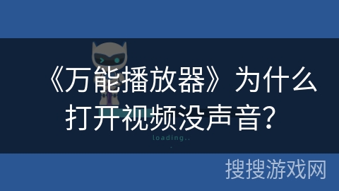 《万能播放器》为什么打开视频没声音? 《万能播放器》为什么打开视频没声音?